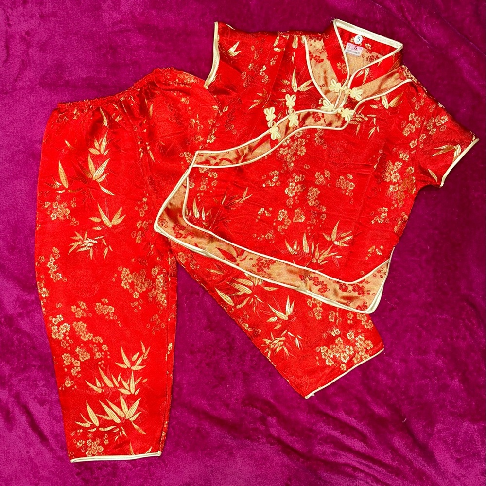 Red and Gold Traditional Outfit